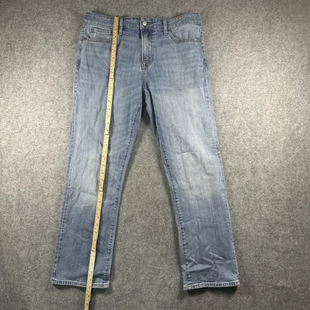 Aeropostale Athletic‎ Straight Jeans 31/30 Blue Light Wash Stretch Denim